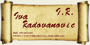 Iva Radovanović vizit kartica